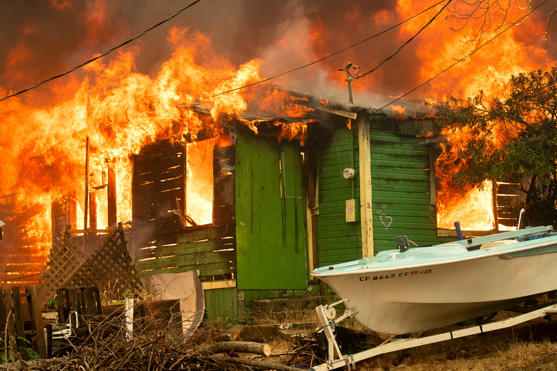 A home burning in Shasta, California on July 27th.